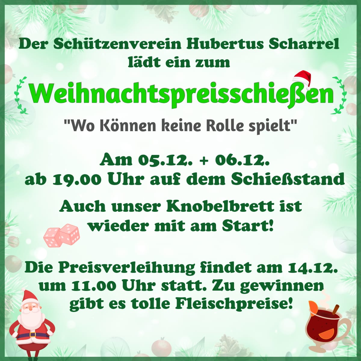 Mehr über den Artikel erfahren Weihnachtspreisschießen 2025