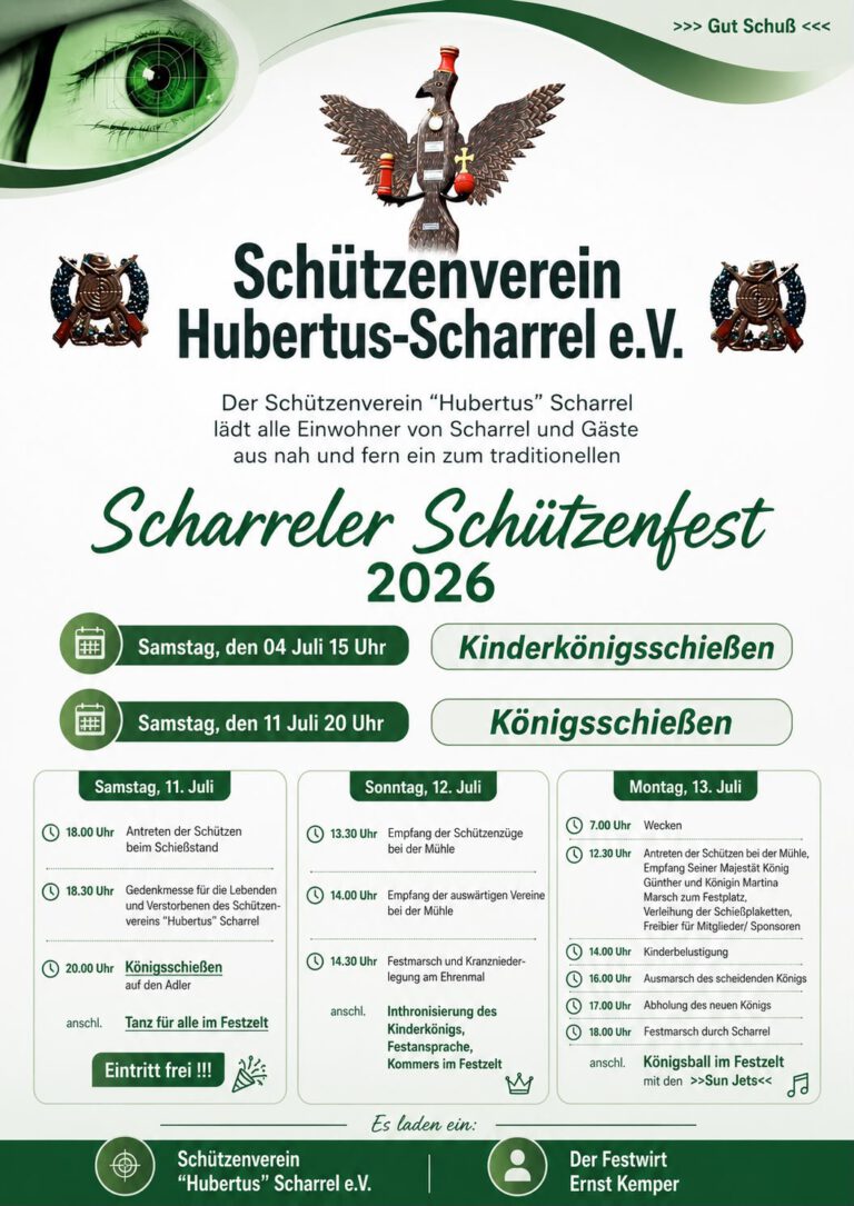 Mehr über den Artikel erfahren Schützenfest 2026