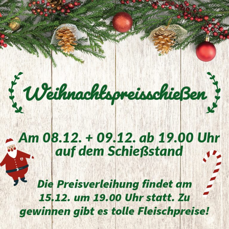 Mehr über den Artikel erfahren Weihnachtspreisschießen