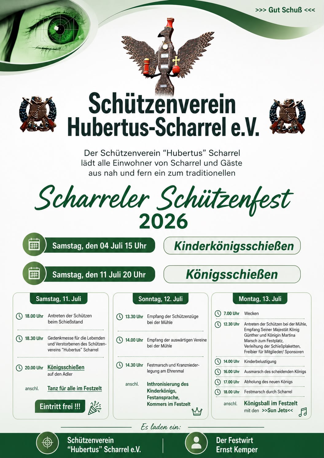 Mehr über den Artikel erfahren Schützenfest 2026