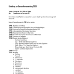 Einladung zur Generalversammlung